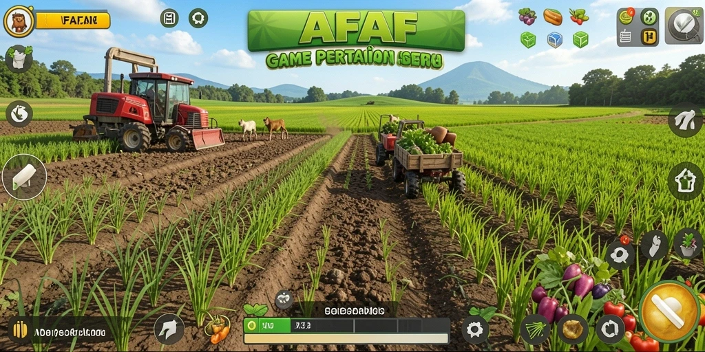 Tampilan screenshot AFAF menunjukkan aktivitas pertanian yang seru.
