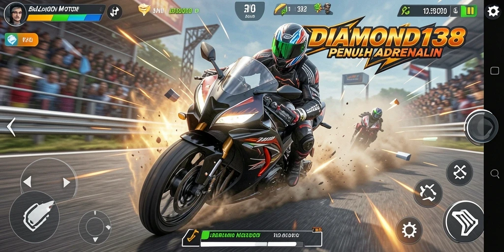 Tampilan gameplay seru dari balapan motor di DIAMOND138.