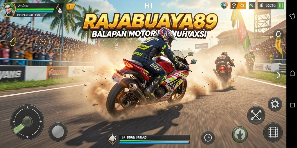 Tampilan menarik dari gameplay balapan motor di RAJABUAYA89.