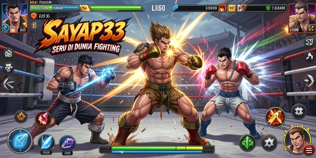 Tampilan gameplay menegangkan dari pertarungan di SAYAP33.